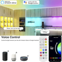 Kruhové RGB vícebarevné stmívatelné LED podskádlové osvětlení pro kuchyňské vitríny kompatibilní s Alexou, Echem, Google Home (ž